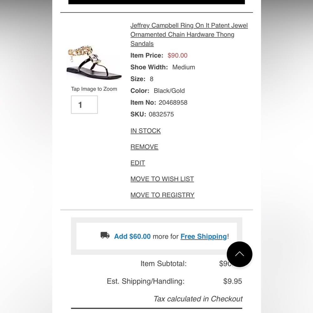 Jeffrey Campbell Black Sandals with Gold Chain - Picture 3 of 4